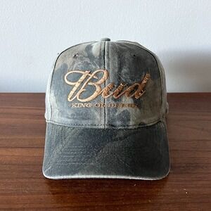 Vintage Budweiser King Of Beers Camouflage Snapback Hat 90s One Size